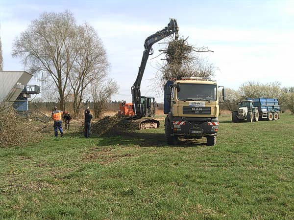 Holzgreifer am Bagger, Lkw mit Muldenaufbau, Traktor mit Muldenkipper, Lkw zur Selbstbeladung Kran-Holzgreifer-Mulde Holzgreifer am Bagger, Lkw mit Muldenaufbau, Traktor mit Muldenkipper, Lkw zur Selbstbeladung Kran-Holzgreifer-Mulde