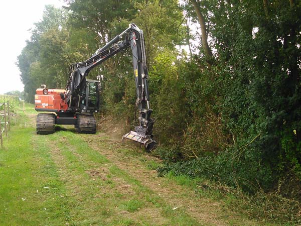 Forstmulcher am  Kurzheck-Moorkettenbagger